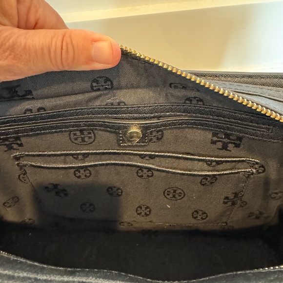 Tory Burch Black Leather Tote/Laptop Bag - Picture 8 of 14